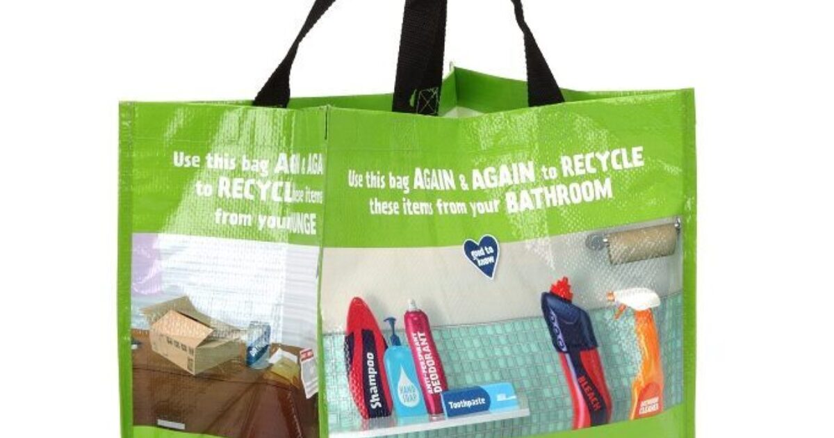 Recycling best sale reusable bags